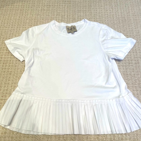 Sea T-shirt with pleated hem detail, size XS - Picture 1 of 3